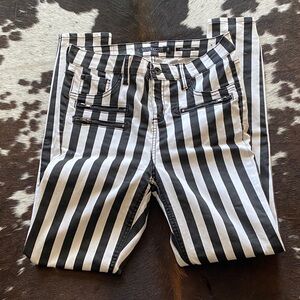 Striped Black and White Skinny Jeans